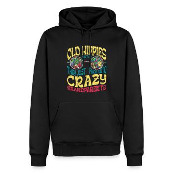 Oma Opa Hippies Geschenk - Männer Premium Bio Hoodie - Schwarz - Vorne - Nico (187cm)