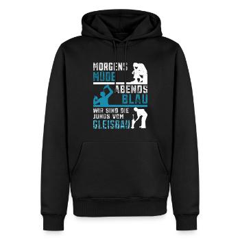 Gleisbauer Schienenarbeiter Gleisbau - Männer Premium Bio Hoodie - Schwarz - Vorne - Nico (187cm)