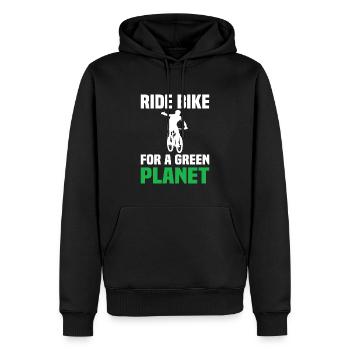 Ride Bike For A Green Planet - Männer Premium Bio Hoodie - Schwarz - Vorne - Nico (187cm)