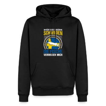 Schweden Angeltrip Angeltour Geschenk - Männer Premium Bio Hoodie - Schwarz - Vorne - Nico (187cm)