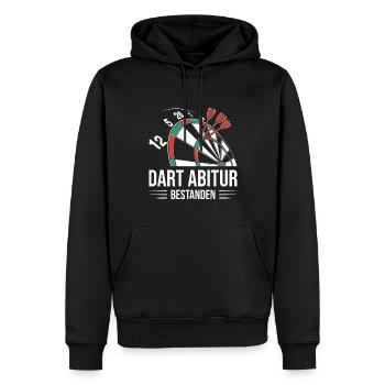 Dart Abitur bestanden lustig darts spruch - Männer Premium Bio Hoodie - Schwarz - Vorne - Nico (187cm)
