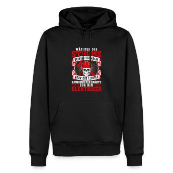 Elektriker Wächter des Stroms - Männer Premium Bio Hoodie - Schwarz - Vorne - Nico (187cm)