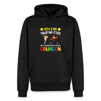 Tagesmutter Abschiedsgeschenk - Männer Premium Bio Hoodie - Schwarz - Vorne - Nico (187cm)