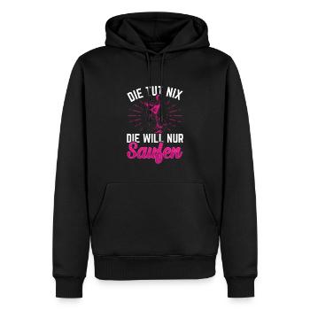 Die tut nix Sekt Cocktails - Männer Premium Bio Hoodie - Schwarz - Vorne - Nico (187cm)