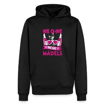 Nie ohne meine Mädels - Männer Premium Bio Hoodie - Schwarz - Vorne - Nico (187cm)