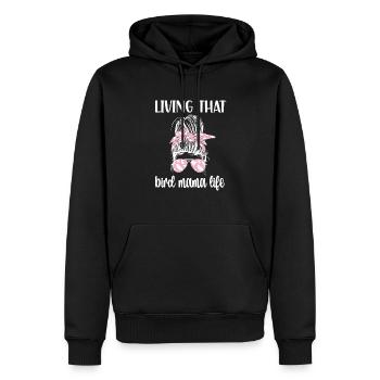 Fier Oiseau Maman Oiseau Mère Oiseau Propriétaire - Sweat à capuche Premium bio Homme - noir - Devant - Nico (187cm)