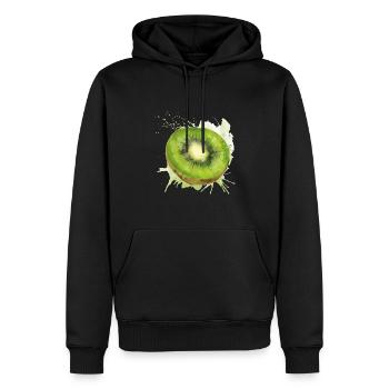 Kiwi FANNY - Sweat à capuche Premium bio Homme - noir - Devant - Nico (187cm)