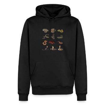 Verschiedene Schlangenarten - Männer Premium Bio Hoodie - Schwarz - Vorne - Nico (187cm)
