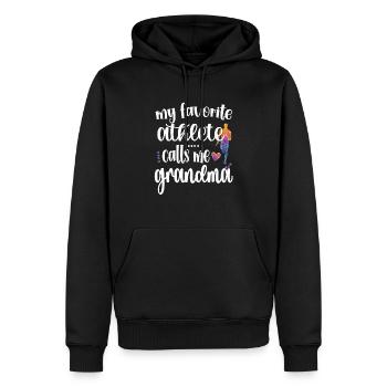 Fière athlétisme grand-mère Athlète d’athlétisme grand-mère - Sweat à capuche Premium bio Homme - noir - Devant - Nico (187cm)