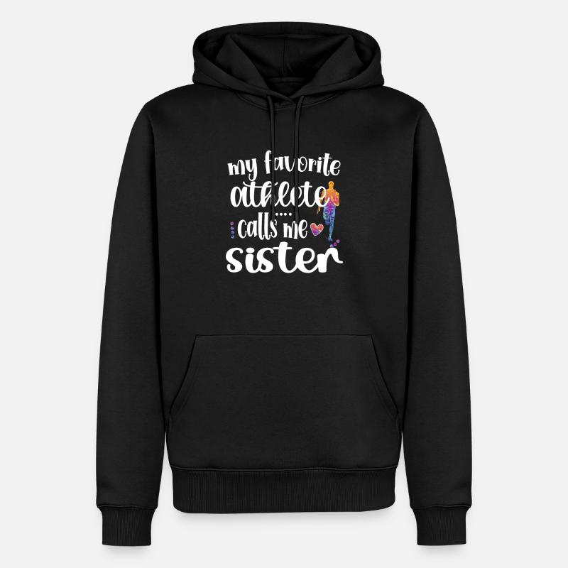 Leichtathletik-Schwester Leichtathleten Schwester - Männer Premium Bio Hoodie - Schwarz