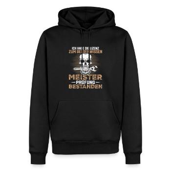 Meister Geschenk Meisterprüfung bestanden - Männer Premium Bio Hoodie - Schwarz - Vorne - Nico (187cm)