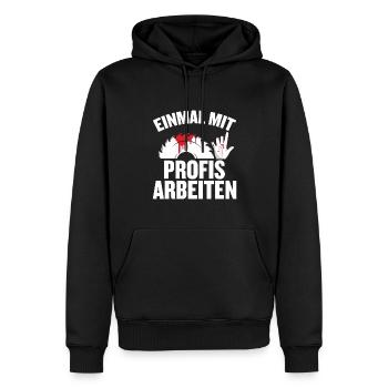 Schreiner Tischler Sprüche Tischlermeister - Männer Premium Bio Hoodie - Schwarz - Vorne - Nico (187cm)