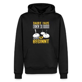 Eistockschießen Eisstock Stockschütze Stocksport - Männer Premium Bio Hoodie - Schwarz - Vorne - Nico (187cm)