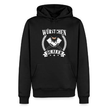 Metzger Schlachter Metzgerei - Männer Premium Bio Hoodie - Schwarz - Vorne - Nico (187cm)