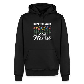 Florist Floristik Blumen Blumenladen Florist - Männer Premium Bio Hoodie - Schwarz - Vorne - Nico (187cm)