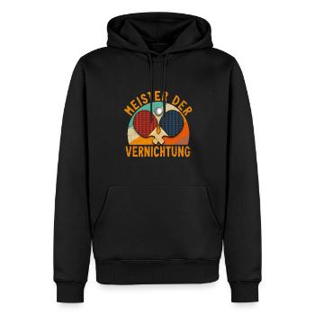 Tischtennis Tischtennisspieler Ping Pong - Männer Premium Bio Hoodie - Schwarz - Vorne - Nico (187cm)