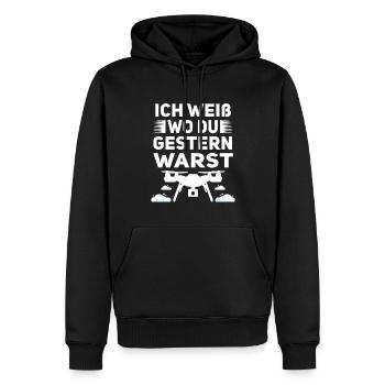Quadrocopter FPV Drohne Drohnenflieger - Männer Premium Bio Hoodie - Schwarz - Vorne - Nico (187cm)