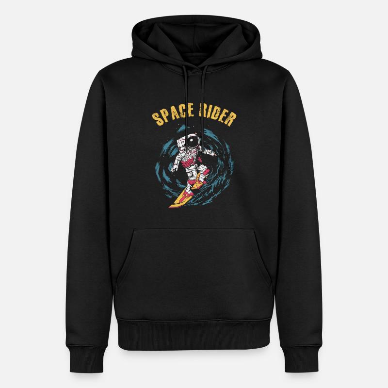 Surf Astronaute Space Rider Surfer - Sweat à capuche Premium bio Homme - noir