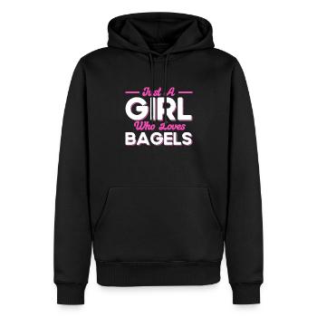Bagel Essen Geschenk Bagel - Männer Premium Bio Hoodie - Schwarz - Vorne - Nico (187cm)