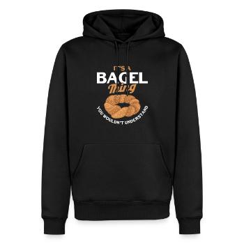 Bagel Essen Geschenk Bagel - Männer Premium Bio Hoodie - Schwarz - Vorne - Nico (187cm)