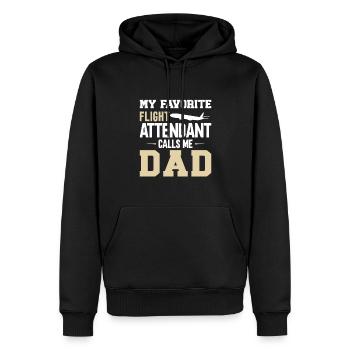 Flugbegleiter Stewardess Cabin Crew - Männer Premium Bio Hoodie - Schwarz - Vorne - Nico (187cm)