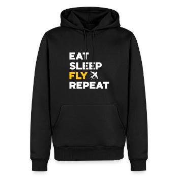 Flugbegleiter Stewardess Cabin Crew - Männer Premium Bio Hoodie - Schwarz - Vorne - Nico (187cm)