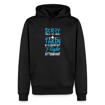 Flugbegleiter Stewardess Cabin Crew - Männer Premium Bio Hoodie - Schwarz - Vorne - Nico (187cm)