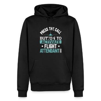 Flugbegleiter Stewardess Cabin Crew - Männer Premium Bio Hoodie - Schwarz - Vorne - Nico (187cm)