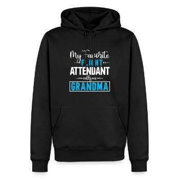 Flugbegleiter Stewardess Cabin Crew - Männer Premium Bio Hoodie - Schwarz - Vorne - Nico (187cm)