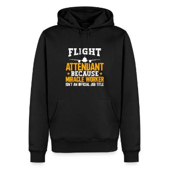 Flugbegleiter Stewardess Cabin Crew - Männer Premium Bio Hoodie - Schwarz - Vorne - Nico (187cm)