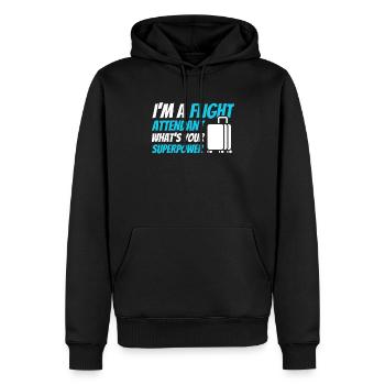 Flugbegleiter Stewardess Cabin Crew - Männer Premium Bio Hoodie - Schwarz - Vorne - Nico (187cm)