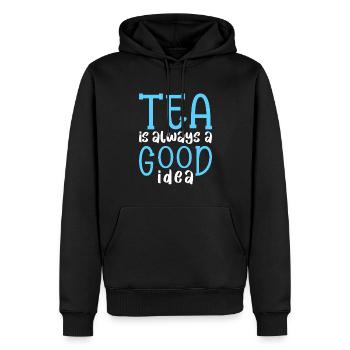 Tea Drinker Tea Lover Gift Tea - Men’s Premium Organic Hoodie - black - Front - Nico (187cm)