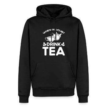 Buveur de thé Amateur de thé Cadeau Thé - Sweat à capuche Premium bio Homme - noir - Devant - Nico (187cm)