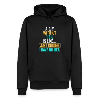 Tea Drinker Tea Lover Gift Tea - Men’s Premium Organic Hoodie - black - Front - Nico (187cm)