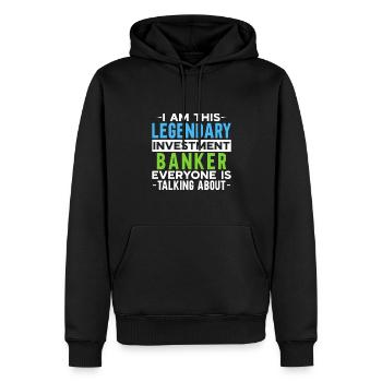 Banquier Banque Argent Banquier - Sweat à capuche Premium bio Homme - noir - Devant - Nico (187cm)
