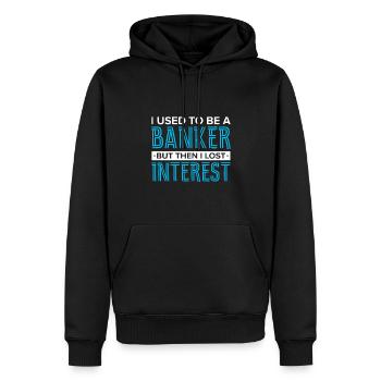 Banquier Banque Argent Banquier - Sweat à capuche Premium bio Homme - noir - Devant - Nico (187cm)