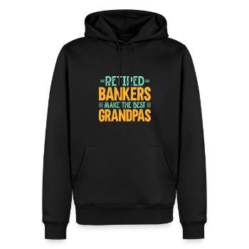 Banquier Banque Argent Banquier - Sweat à capuche Premium bio Homme - noir - Devant - Nico (187cm)