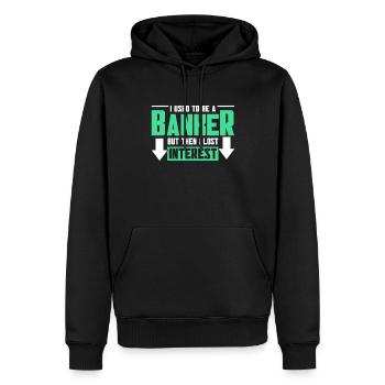 Banquier Banque Argent Banquier - Sweat à capuche Premium bio Homme - noir - Devant - Nico (187cm)