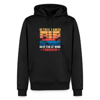 Banquier Banque Argent Banquier - Sweat à capuche Premium bio Homme - noir - Devant - Nico (187cm)