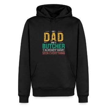Butcher Cadeau Boucher Boucher Maître Boucher - Sweat à capuche Premium bio Homme - noir - Devant - Nico (187cm)