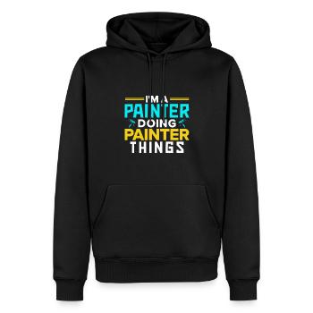 Peintre Cadeau Peinture Artiste Maître Peintre - Sweat à capuche Premium bio Homme - noir - Devant - Nico (187cm)