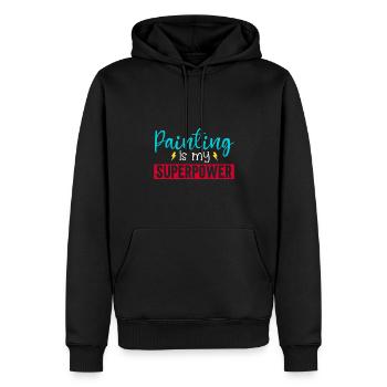 Peintre Cadeau Peinture Artiste Maître Peintre - Sweat à capuche Premium bio Homme - noir - Devant - Nico (187cm)