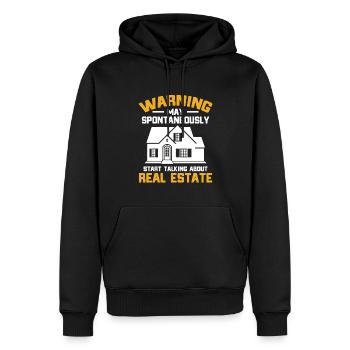 Immobilienmakler Makler Beruf Immobilien - Männer Premium Bio Hoodie - Schwarz - Vorne - Nico (187cm)