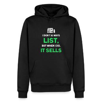 Immobilienmakler Makler Beruf Immobilien - Männer Premium Bio Hoodie - Schwarz - Vorne - Nico (187cm)