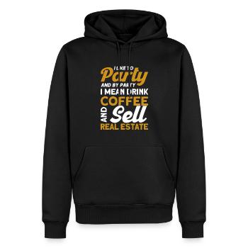 Agent immobilier Courtier Profession Immobilier - Sweat à capuche Premium bio Homme - noir - Devant - Nico (187cm)