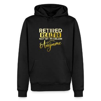 Agent immobilier Courtier Profession Immobilier - Sweat à capuche Premium bio Homme - noir - Devant - Nico (187cm)