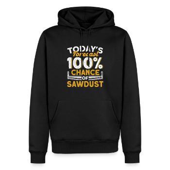 Cadeau de charpentier disant travail du bois - Sweat à capuche Premium bio Homme - noir - Devant - Nico (187cm)