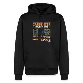 Cadeau de charpentier disant travail du bois - Sweat à capuche Premium bio Homme - noir - Devant - Nico (187cm)