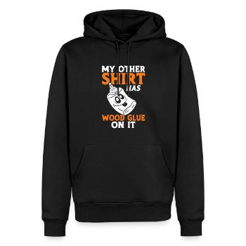 Cadeau de charpentier disant travail du bois - Sweat à capuche Premium bio Homme - noir - Devant - Nico (187cm)