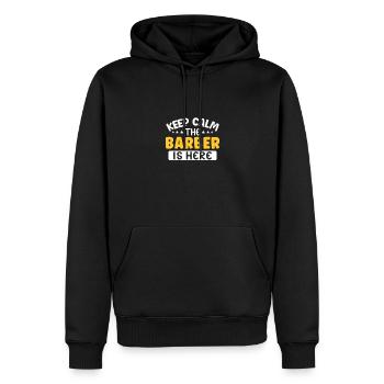 Coiffeur Disant Cadeau Salon de coiffure Coiffeur - Sweat à capuche Premium bio Homme - noir - Devant - Nico (187cm)